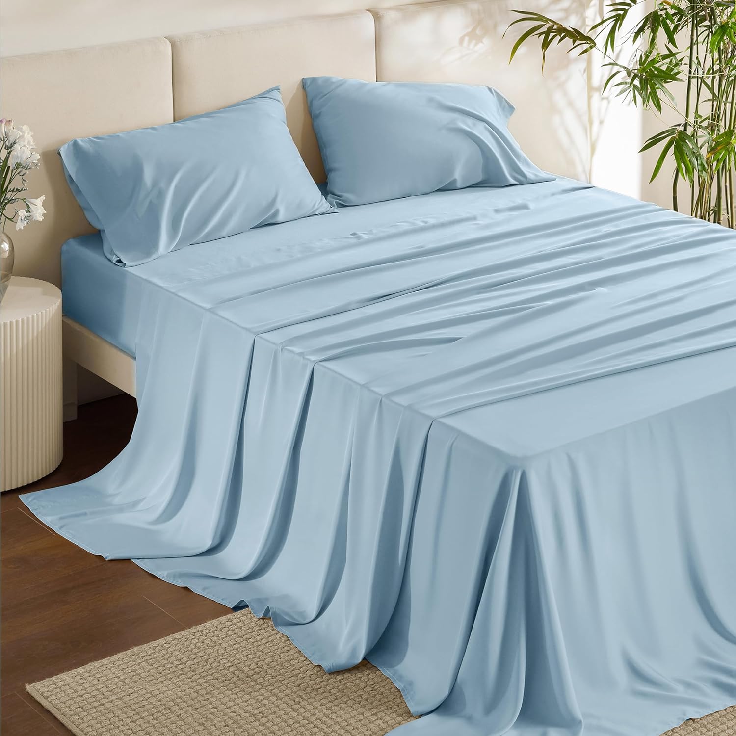 Hotel Luxury Silky Bedding Sheets And Pillowcases Sets