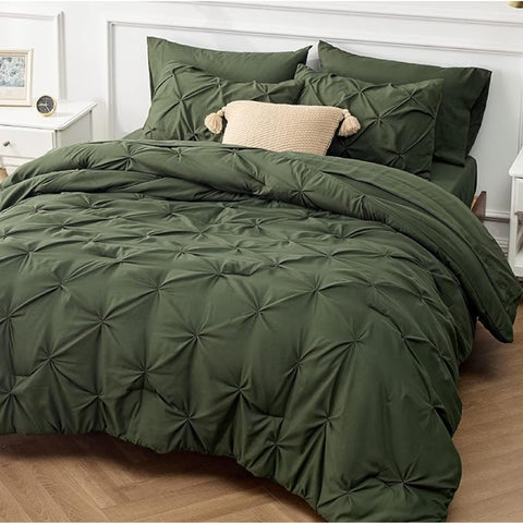 7 Pieces Comforters Pintuck Bedding Sets With Pillowcases And Shams