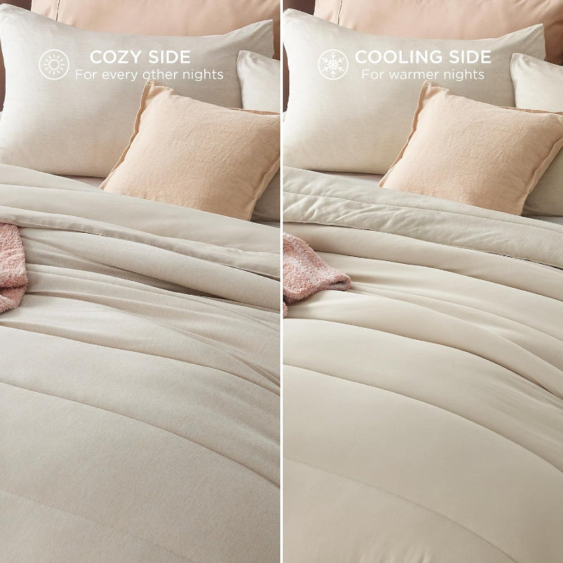 3 Pieces Reversible Cooling And Warm Bed Comforter Set
