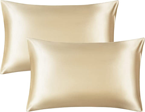 Satin Silk Pillowcases Set of 2 for Hair and Skin with Envelope Closure