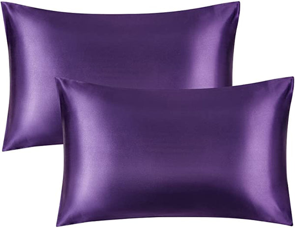 Satin Silk Pillowcases Set of 2 for Hair and Skin with Envelope Closure